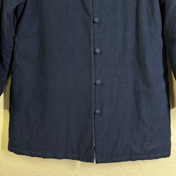 MADISON MATHEWS Jacket Medium Corduroy Quilted Mandarin Collar Loop Button - Picture 7 of 14